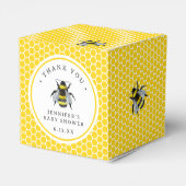 Zoet  Mama-to-Bee geel Baby shower Bedankdoosjes (Achterkant)