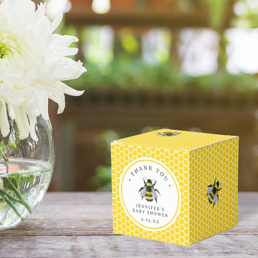 Zoet  Mama-to-Bee geel Baby shower Bedankdoosjes