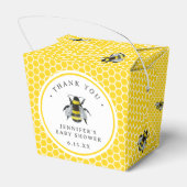 Zoet  Mama-to-Bee geel Baby shower Bedankdoosjes (Achterkant)