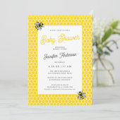 Zoet mama-to-bee geel Baby shower Kaart (Staand voorkant)