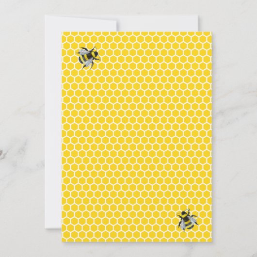 Zoet  mama-to-bee geel Baby shower Kaart (Achterkant)