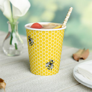 Zoet  Mama-to-Bee geel Baby shower Papieren Bekers