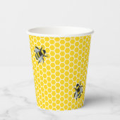 Zoet  Mama-to-Bee geel Baby shower Papieren Bekers (Achterkant)