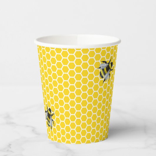 Zoet  Mama-to-Bee geel Baby shower Papieren Bekers (Links)