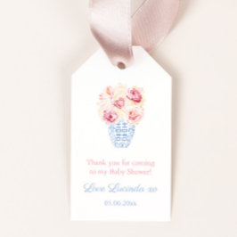 Zoet Meisje Roze Rozen Baby Shower Favor Tag Cadeaulabel