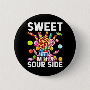 Zoet Met Een Zure Kant Grappige Snoepplek Lekker Ronde Button 5,7 Cm