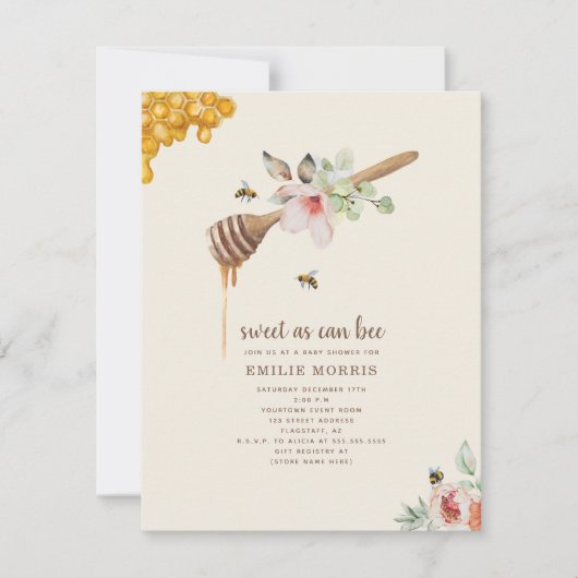 Zoet net als dat van honingbijen Baby shower Kaart (Voorkant)