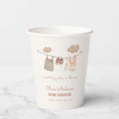Zoet Neutraal Roze Boho Baby Meisje Kleding Douche Papieren Bekers (Achterkant)