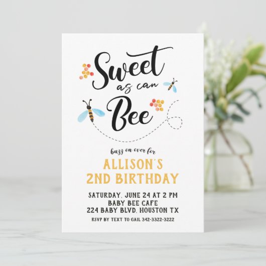 Zoet niet zo veel als een uitnodiging om de verjaa (Staand voorkant)