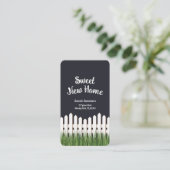 Zoet nieuw huis met witte omheining en gras visitekaartje (Staand voorkant)