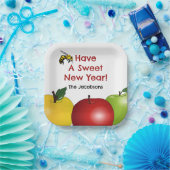 Zoet Nieuwjaar Appel en Bijen Papieren Bordje (Feest)