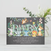 Zoet Oerwoud Dieren Neutraal Baby shower Kaart (Staand voorkant)