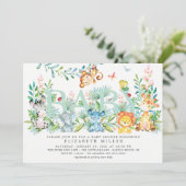 Zoet Oerwoud Dieren Neutraal Baby shower Kaart (Staand voorkant)