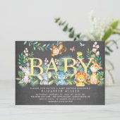 Zoet Oerwoud Dieren Neutraal Baby shower Kaart (Staand voorkant)