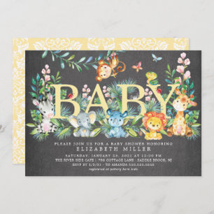 Zoet Oerwoud Dieren Neutraal Baby shower Kaart