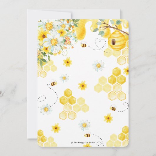 Zoet om bij te zijn Een Schattigee bijen 1e verjaa Kaart (Achterkant)