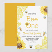 Zoet om een eerste bijendag verjaardagsfeestje te kaart (Voorkant / Achterkant)