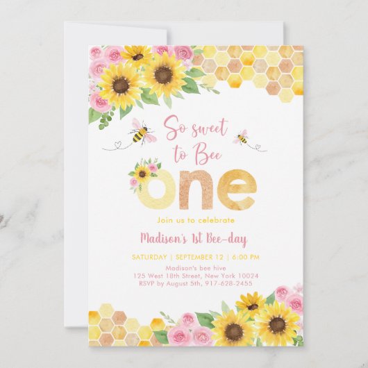 Zoet om één roze bloemige zonnebloem te zijn Verja Kaart (Voorkant)