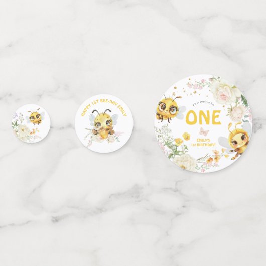 Zoet om één te zijn 1e verjaardag confetti (Voorkanten)