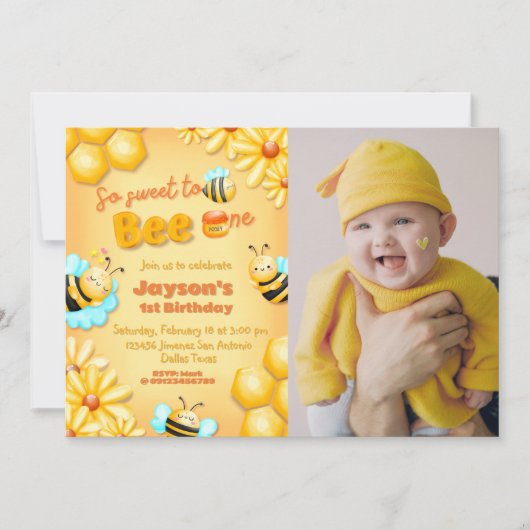 Zoet om één te zijn - 1e verjaardag met foto kaart (Voorkant)