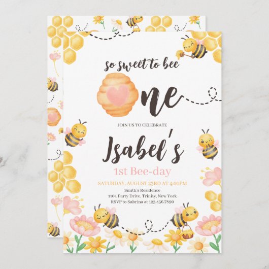 Zoet om op een verjaardag te zijn kaart (Voorkant / Achterkant)