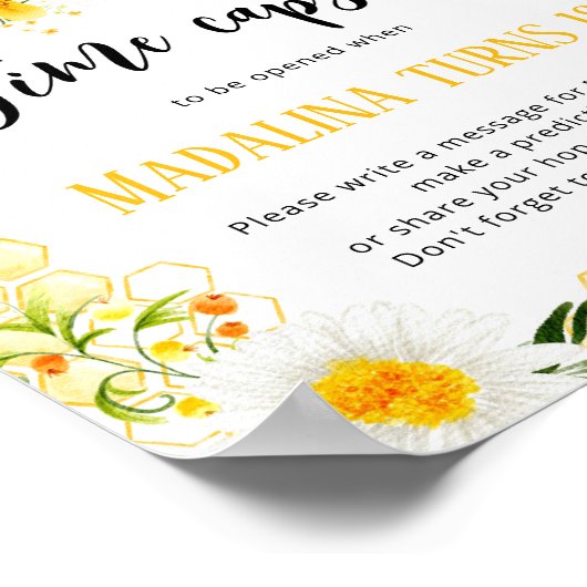 Zoet om te zijn Een 1e bijendag tijd capsule verja Poster (Hoek)