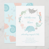 Zoet onder de uitnodiging tot het Zee van Birthday (Voorkant / Achterkant)