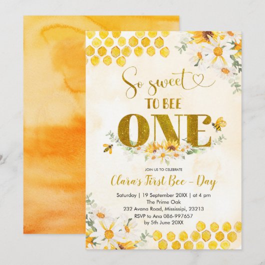 Zoet op de eerste uitnodiging van de eerste verjaa (Voorkant / Achterkant)