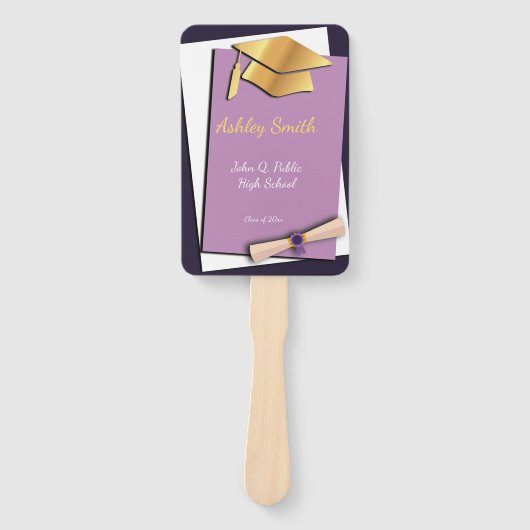 Zoet Paarse Elegant Afstuderen Handwaaier (Voorkant)
