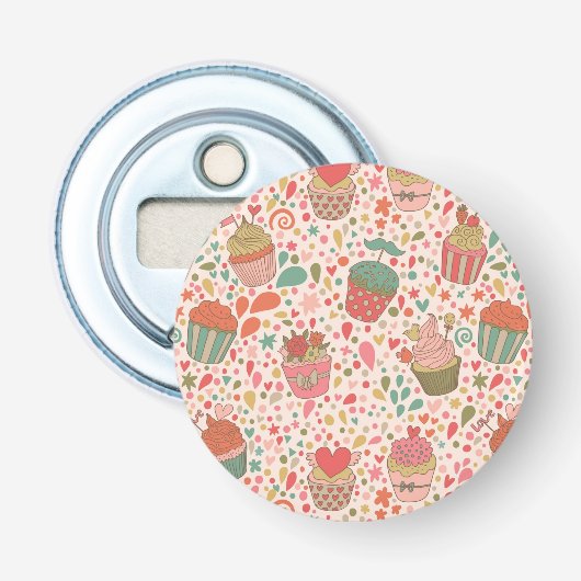Zoet patroon button flesopener (Voorkant)