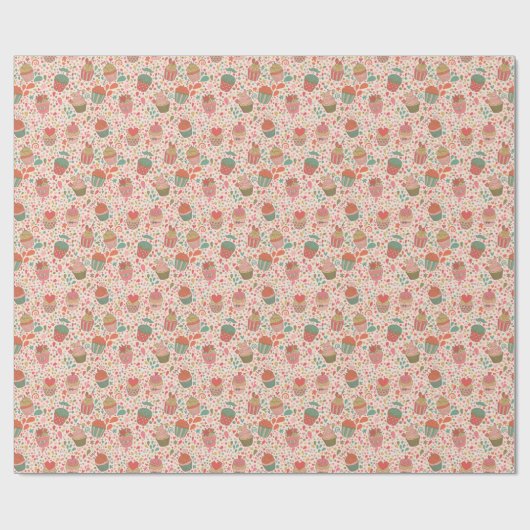 Zoet patroon cadeaupapier (Vlak)