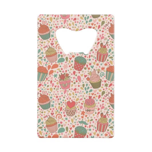 Zoet patroon creditkaart flessenopener (Voorkant)