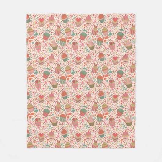 Zoet patroon fleece deken (Voorkant)