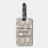 Zoet patroon gemaakt van smaakvolle cupcakes bagagelabel (Achterkant verticaal)