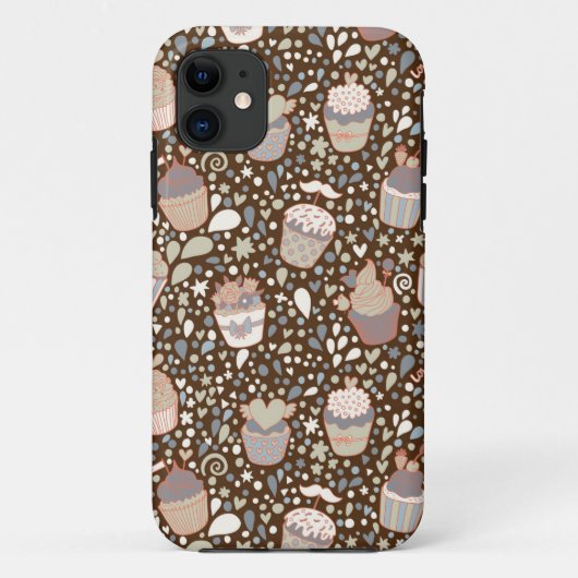 Zoet patroon gemaakt van smaakvolle cupcakes Case-Mate iPhone case (Achterkant)