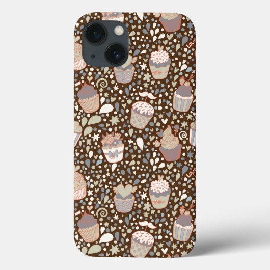 Zoet patroon gemaakt van smaakvolle cupcakes Case-Mate iPhone case (Achterkant)