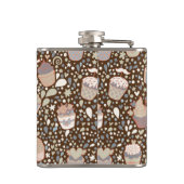 Zoet patroon gemaakt van smaakvolle cupcakes heupfles (Achterkant)