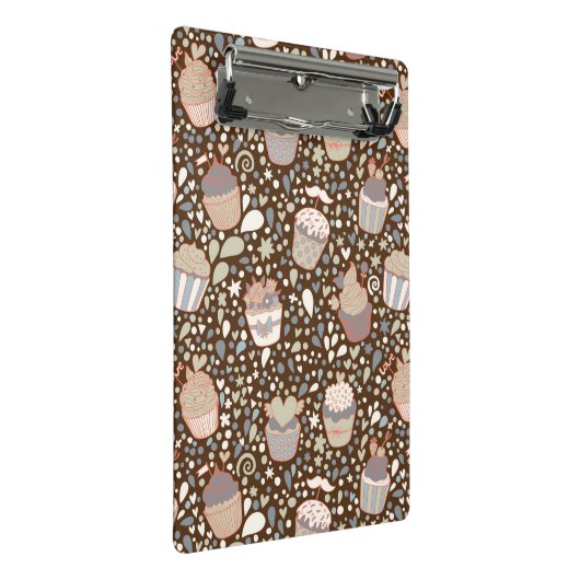 Zoet patroon gemaakt van smaakvolle cupcakes mini klembord (Schuin)