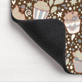 Zoet patroon gemaakt van smaakvolle cupcakes muismat (Hoek)