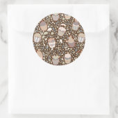 Zoet patroon gemaakt van smaakvolle cupcakes ronde sticker (Tas)