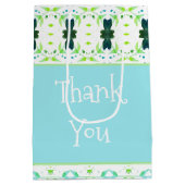 Zoet patroon in blauw en Limoen Medium Cadeauzakje (Achterkant)