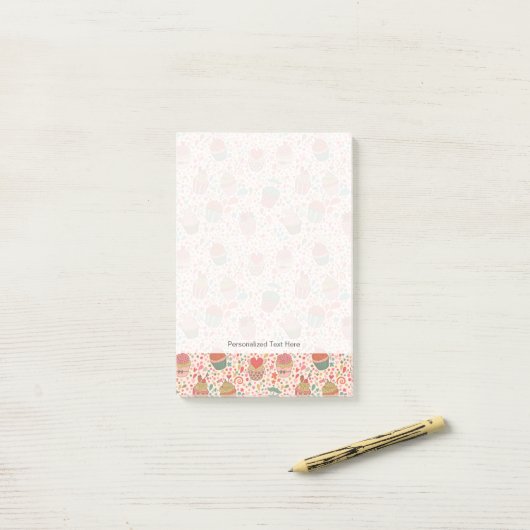 Zoet patroon post-it® notes (Op bureau)