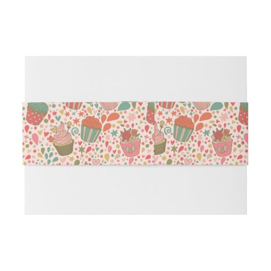 Zoet patroon uitnodigingen wikkel (Achterkant Voorbeeld)
