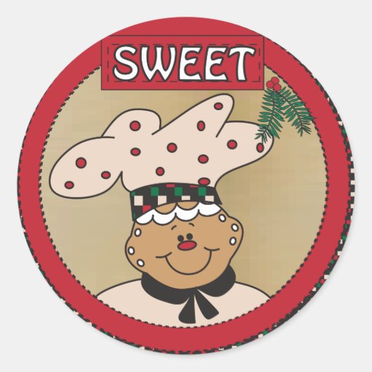zoet peperkoek ronde sticker (Voorkant)