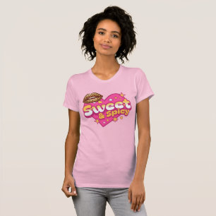 Zoet & Pittige Luipaard Lippen Retro Hart T-shirt