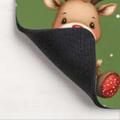 Zoet Rendierpaar in Kerstsneeuwval Muismat (Hoek)