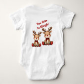 Zoet Rendierpaar in Kerstsneeuwval Romper (Achterkant)
