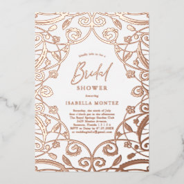  Zoet Roos Goud Bloemen Kant Vrijgezellenfeest Folie Uitnodiging