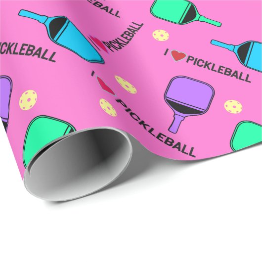 Zoet roze ik hou van pickleball Cadeaupapier (Rol Hoek)