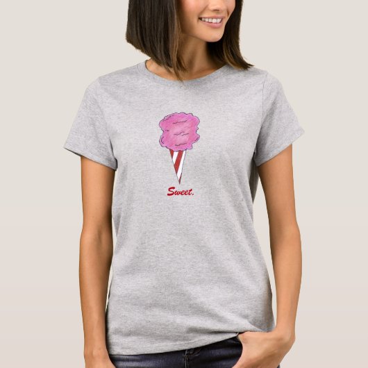 Zoet roze katoenhoudend Snoep Schorretje T-shirt (Voorkant)